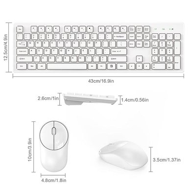 TECLADO Y MOUSE INALÁMBRICO SEISA DN-K07 BLANCO USB 2.4 GHZ WINDOWS Y MACBOOK - 6