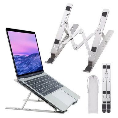 SOPORTE PLEGABLE BASE DE ALUMINIO PARA LAPTOP MACBOOK NOTEBOOK TABLET