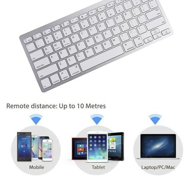 TECLADO INALÁMBRICO SEISA BK-3001 BLANCO USB 2.4 GHZ WINDOWS Y MACBOOK - 6