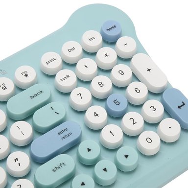 KIT TECLADO Y MOUSE KAWAII INALÁMBRICO CELESTE MULTICOLOR DN-C700 - 5