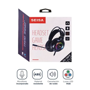 AUDÍFONOS GAMER CON LUZ LED RGB MICRÓFONO PARA PC PS4 LAPTOP XBOX - 2