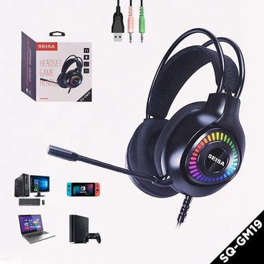 AUDÍFONOS GAMER CON LUZ LED RGB MICRÓFONO PARA PC PS4 LAPTOP XBOX - 3