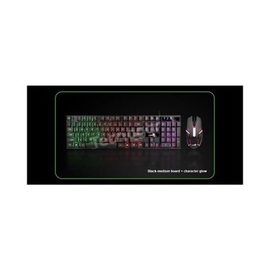 KIT TECLADO Y MOUSE GAMER NEGRO RETROILUMINADO CON LUCES LED RGB - 6