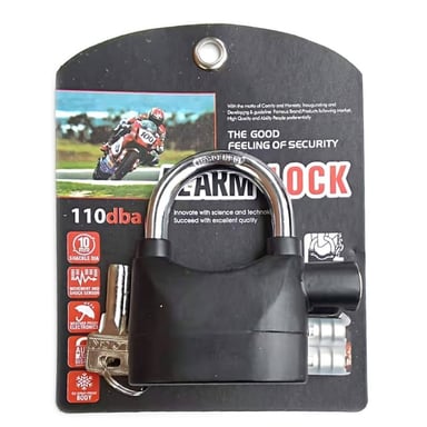 CANDADO CON ALARMA ANTIRROBO PARA MOTO SCOOTER O BICICLETA - 2