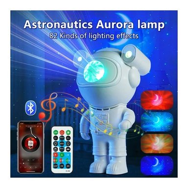 ASTRONAUTA PROYECTOR LUCES LED DECORACIÓN GALAXIA PARLANTE BLUETOOTH