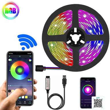 CINTA TIRA DE LUCES LED RGB RETROILUMINADO 5M CON CONTROL