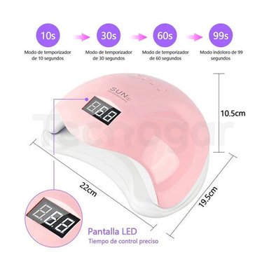 LÁMPARA LED OEM SECADORA DE UÑAS UV 48W PROFESIONAL DE MANO - 2