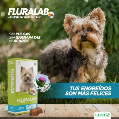 ANTIPULGAS PERRO FLURALAB TABLETA 2KG A 4.5KG CON HEPATOPROTECTOR