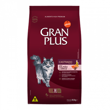 COMIDA GATOS ADULTOS GRAN PLUS SABOR SALMON Y ARROZ CASTRADO 3 KG