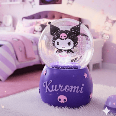 ESFERA MUSICAL CON LUCES DISEÑO DE KUROMI / EFECTO NIEVE PERFECTO PARA DORMITORIOS