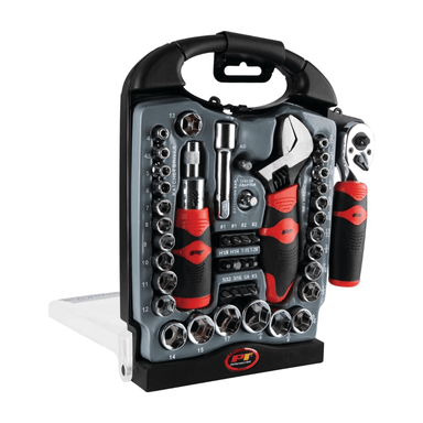 SET DE HERRAMIENTAS PERFORMANCE TOOL W39000 – 45 PIEZAS CON TRINQUETE DUAL Y DESTORNILLADOR REVERSIBLE
