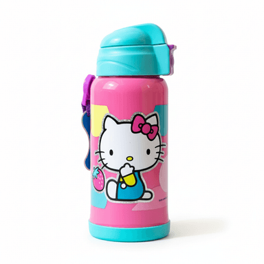 TOMATODO BOTELLA HELLO KITTY  CON CAÑITA PICO CAPACIDAD 300 ML DISEÑO INFANTIL   NIÑOS Y NIÑAS / REGRESO AL COLEGIO