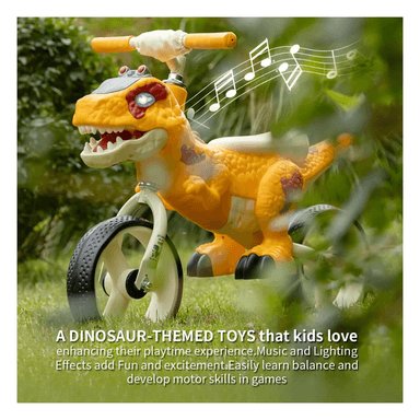 BICICLETA DE EQUILIBRIO PARA NIÑOS DINOSAURIO CON LUCES Y SONIDO / APRENDIZAJE SOBRE RUEDAS - 2