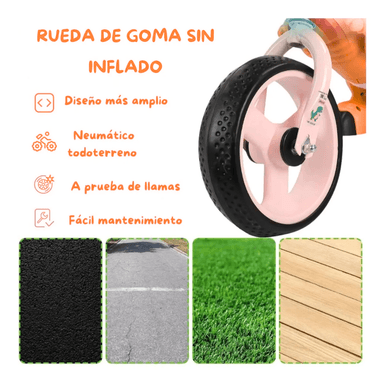 BICICLETA DE EQUILIBRIO PARA NIÑOS DINOSAURIO CON LUCES Y SONIDO / APRENDIZAJE SOBRE RUEDAS - 5