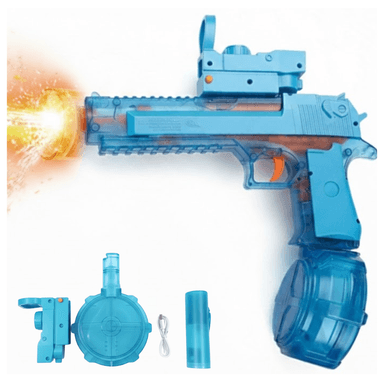 PISTOLA DE AGUA UZI  ELÉCTRICA RECARGABLE ACCESORIOS LENTES Y MÁS / JUGUETE PARA NIÑOS Y ADULTOS / VERANO CARNVAL