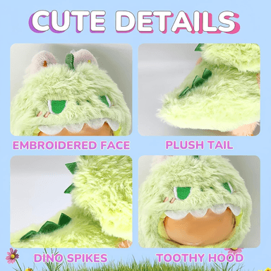 ROPA DE DISFRAZ DINOSAURIO PARA MUÑECO BUBU - 2 PIEZAS - 2