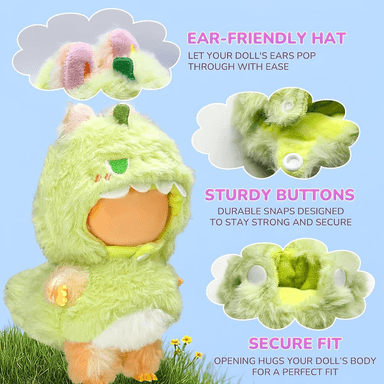 ROPA DE DISFRAZ DINOSAURIO PARA MUÑECO BUBU - 2 PIEZAS - 3