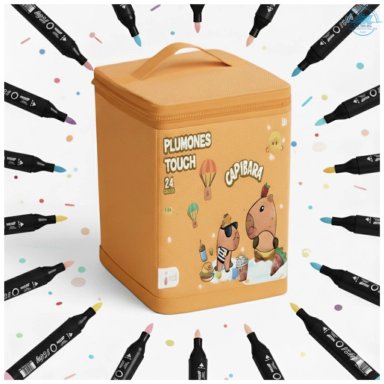 Set de 24 Plumones Escolares Modelo Capibara Marron