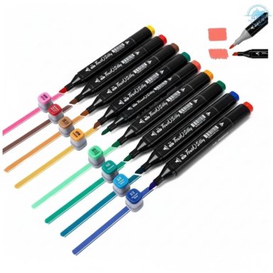 Set de 24 Plumones Escolares Capibara - Estuche Diseño Kawaii