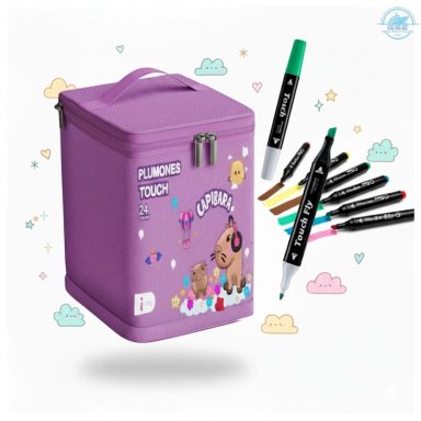 Set de 24 Plumones Escolares Capibara - Estuche Diseño Kawaii - 5