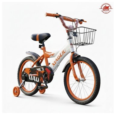 BICICLETA INFANTIL ANARANJADO ARO 16 CON CANASTILLA DE METAL PARA NIÑO 5 A 7 AÑOS