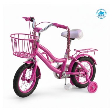BICICLETA FUCSIA ARO 14 CON CANASTILLA METÁLICA Y ACCESORIOS