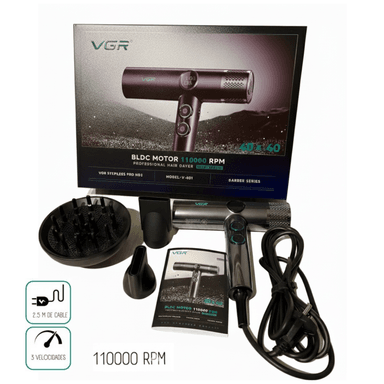 SECADOR DE CABELLO VGR TECNOLOGÍA PROFESIONAL DE ALTA VELOCIDAD