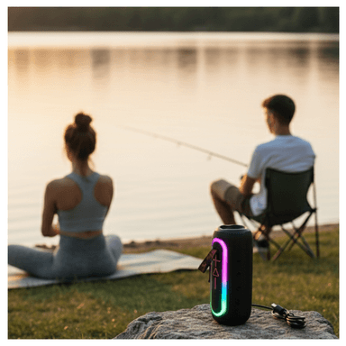PARLANTE BLUETOOTH KIMISO RECARGABLE PORTÁTIL LUCES LED RGB BOCINA INALÁMBRICA KMS-220 - 5
