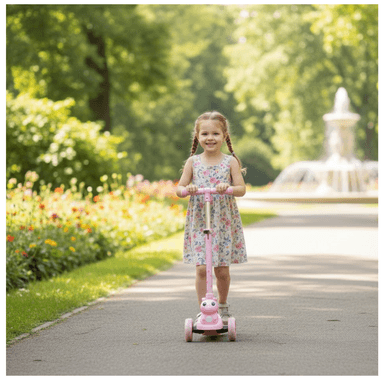 SCOOTER MONOPATÍN PARA NIÑOS Y NIÑAS DISEÑO RANA KAWAII / ALUMINIO PLEGABLE ANTIDESLIZANTE - 2