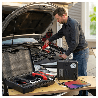 ARRANCADOR DE BATERÍA DE VEHÍCULO CABLE PASAR CORRIENTE POWER MALETÍN PORTABLE LANTUN - 2