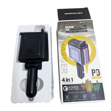 CARGADOR PARA CARROS AUTOMOVIL 4 EN 1 CABLE RETRÁCTIL SÚPER RÁPIDO USB C PROYECTA LUZ STARRY SKY  AL CARGAR - 7