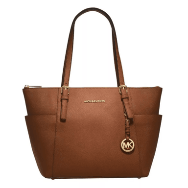 CARTERA MICHAEL KORS CHARLOTTE CUERO CAMEL JET SET SHOPPER TOTE