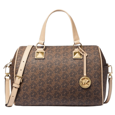 MICHAEL KORS GRAYSON MEDIUM EMPIRE SIGNATURE LOGO SATCHEL