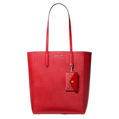 MICHAEL KORS BOLSO TOTE VINCENT EN SAFFIANO CON LOGOTIPO Y TARJETERO ROJO BRILLANTE