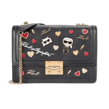 KARL LAGERFELD PARIS BOLSO DE HOMBRO MEDIANO CORRINE GRAPHIC NEGRO