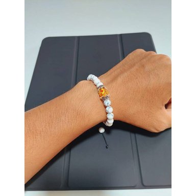 BRAZALETE PULSERA PIEDRAS NATURALES OJO TIGRE BLANCO - 2