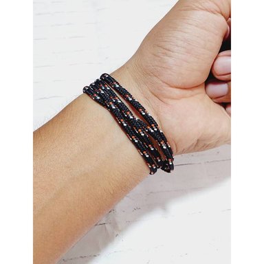 BRAZALETE PULSERA SURVIVAL NYLON NEGRO - 2