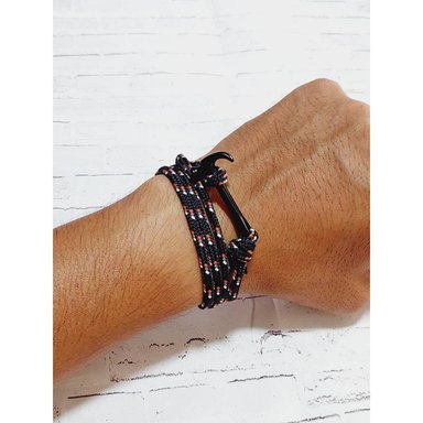 BRAZALETE PULSERA SURVIVAL NYLON NEGRO - 3