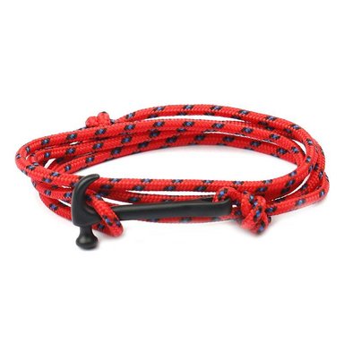 BRAZALETE PULSERA SURVIVAL NYLON ROJO
