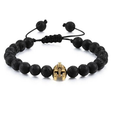 BRAZALETE PULSERA PIEDRAS NATURALES SPARTAN GOLD