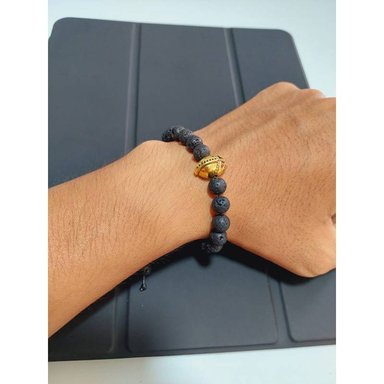BRAZALETE PULSERA PIEDRAS NATURALES SPARTAN GOLD - 3