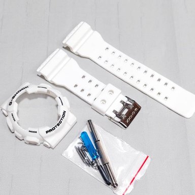 CORREA REPUESTO + BISEL PARA CASIO G-SHOCK GA100 / 110 / 120 - BLANCO