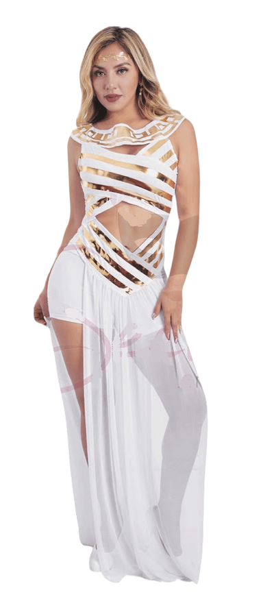 DISFRAZ LICRA MUJER BLANCO DIOSA OLIMPO GRIEGA HALLOWEEN