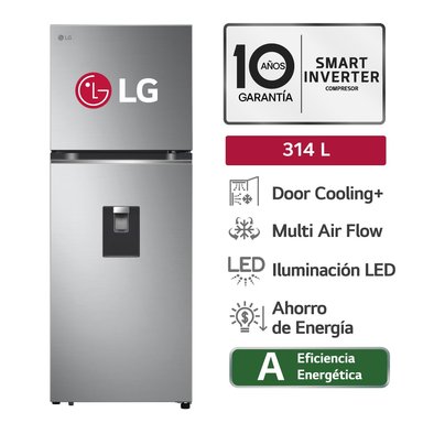 REFRIGERADORA LG 314LT GT31WPP PLATEADA DOOR COOLING TOP FREEZER
