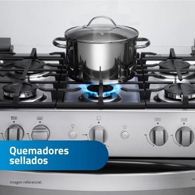 COCINA GAS INDURAMA PARMA ZAFIRO 30' CROMA 6 HORNILLAS - 3