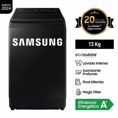 LAVADORA ECOBUBBLE SAMSUNG WA13CG5441BVPE 13 KG NEGRO