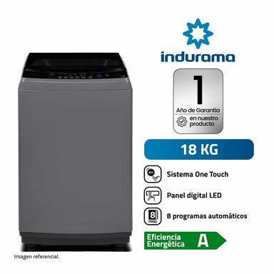 LAVADORA AUTOMÁTICA INDURAMA LRI-18DGR 18KG GRIS OSCURO