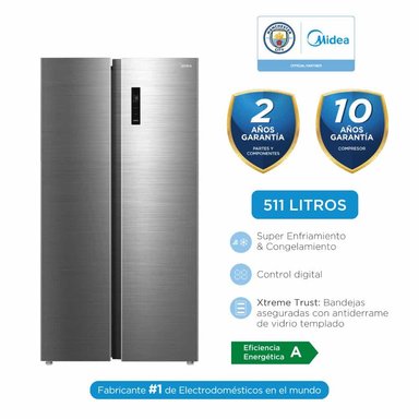 REFRIGERADORA SIDE BY SIDE MIDEA 460L MDRS710FGR46PE NO FROST INVERTER INOX - 2