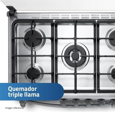 COCINA INDURAMA CANTABRIA 32' 5 HORNILLAS CROMA - 2