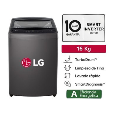 LAVADORA AUTOMÁTICA LG WT16BVTB 16KG NEGRO